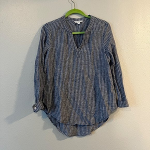 Beach Lunch Lounge Linen Blend Tunic Shirt Womens‎ Size Small